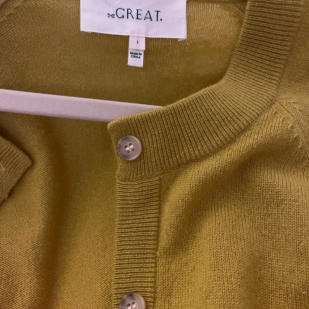 THE GREAT Mustard Cashmere Cardigan Size Small. - Picture 10 of 10
